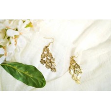 Chandni golden leaf hanging ear ring